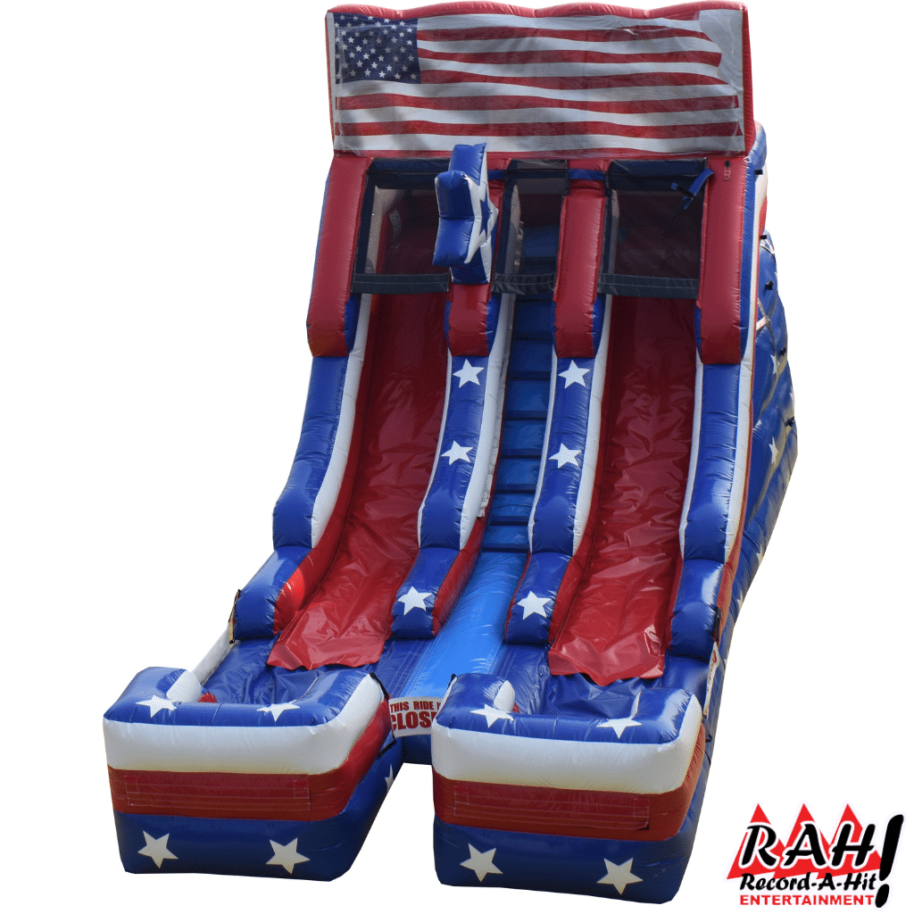 16-Foot Double Lane Water Slide (Red, White, and Blue)