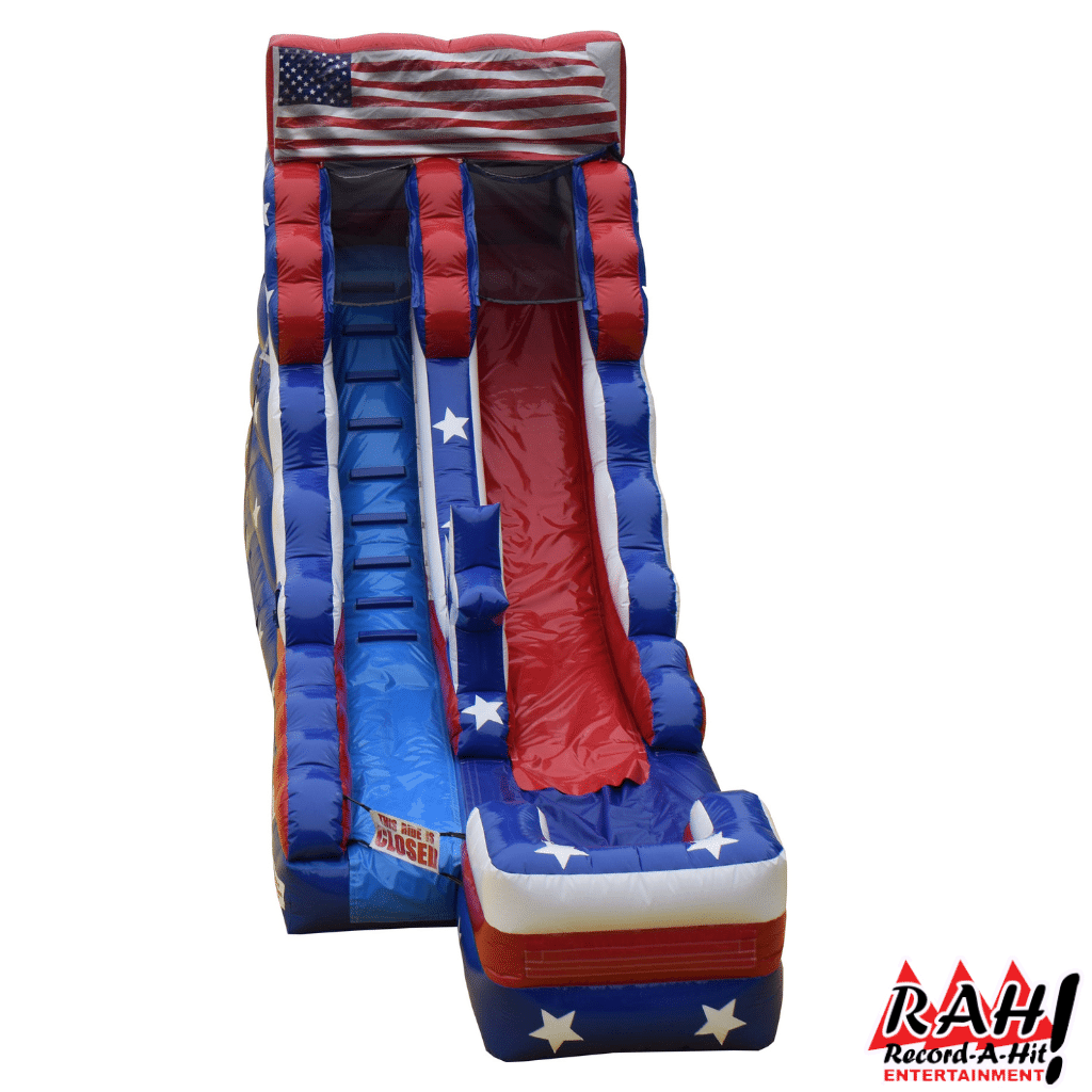 16-Foot Single Water Lane Slide (Red, White, and Blue) 16-Foot Single Lane Water Slide (Red, White, and Blue)