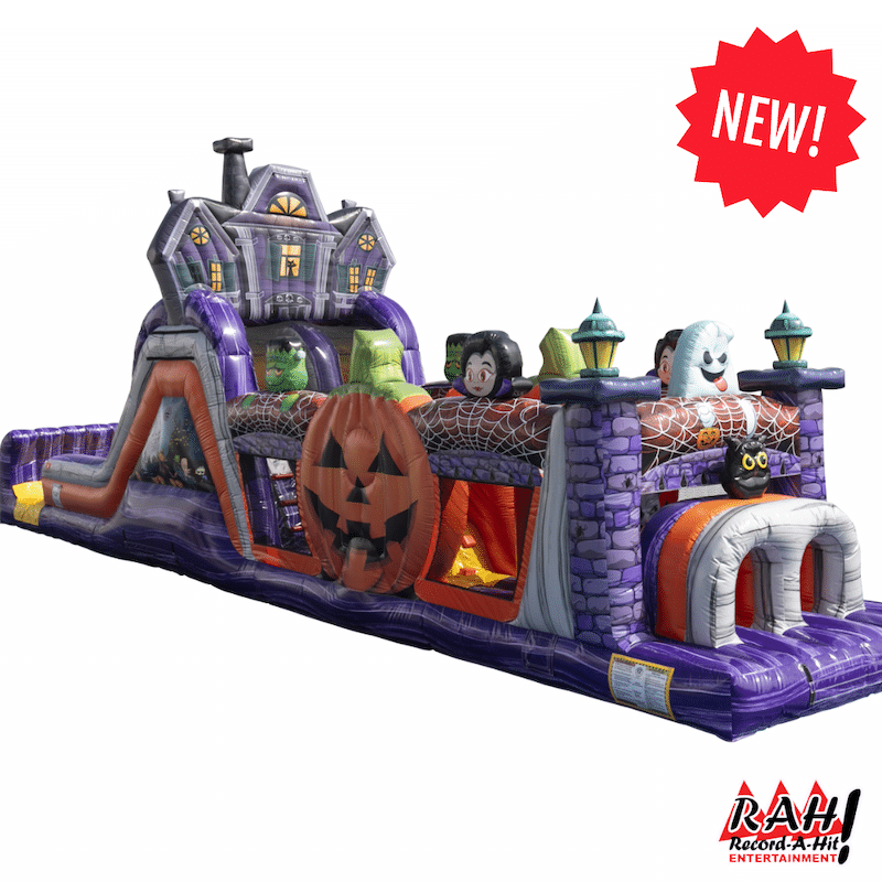 47 Foot Halloween Obstacle Course with Slide Combo 01