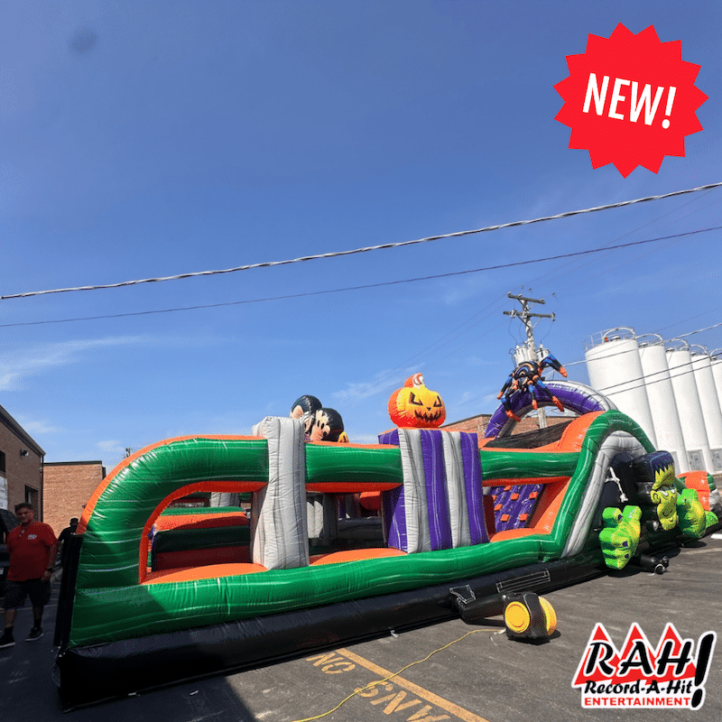 48 Foot Halloween Obstacle Course with Slide Combo